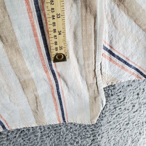 Uncle Frank Dress Womens Large Multicolor Striped Lightweight Linen Blend Midi - Picture 6 of 8